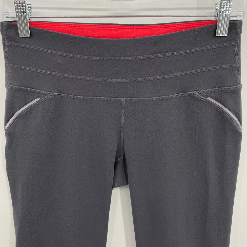 ATHLETA Gray Pull On Capri Mesh Leggings Size S
